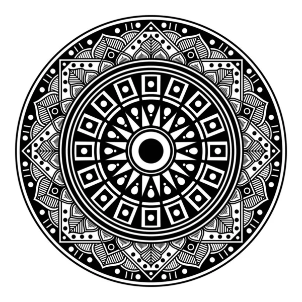 Mandala Cuadrado Étnico Fondo Dibujado Mano Puede Utilizar Para Colorear — Foto de Stock