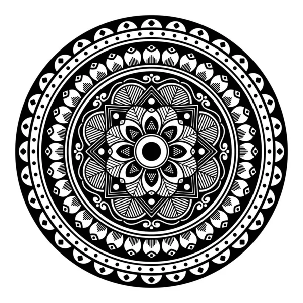 Ethnische Quadratische Mandala Handgezeichneter Hintergrund Kann Für Malbuch Grußkarte Handytasche — Stockfoto