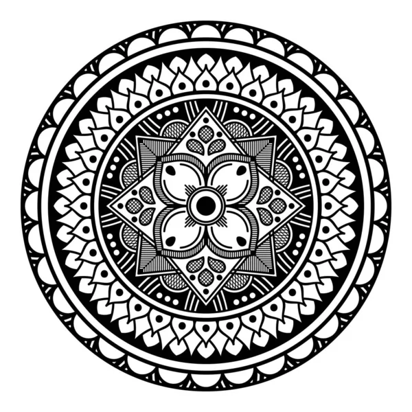 Ethnic Square Mandala Hand Drawn Background Can Used Coloring Book — Stock Photo, Image