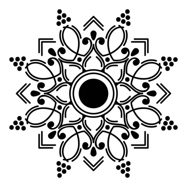 Mandala Bezešvé Vzor Černé Bílé Islám Arabština Pákistán Marocké Turecké — Stock fotografie