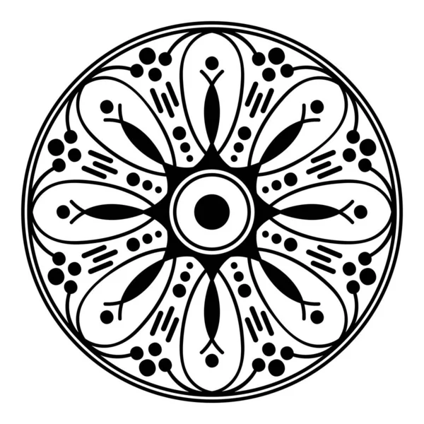 Mandala Seamless Pattern Black White Islam Arabic Pakistan Moroccan Turkish — Stock Photo, Image