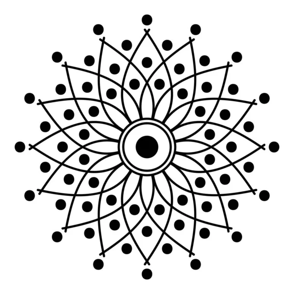 Mandala Nahtlose Muster Schwarz Und Weiß Islam Arabisch Pakistan Marokkanisch — Stockfoto