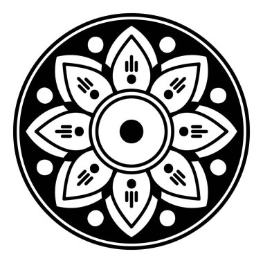 Mandala dekoratif yuvarlak süs. Tebrik kartı, telefon kılıfı baskısı vs. için kullanılabilir.