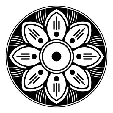 Mandala dekoratif yuvarlak süs. Tebrik kartı, telefon kılıfı baskısı vs. için kullanılabilir.