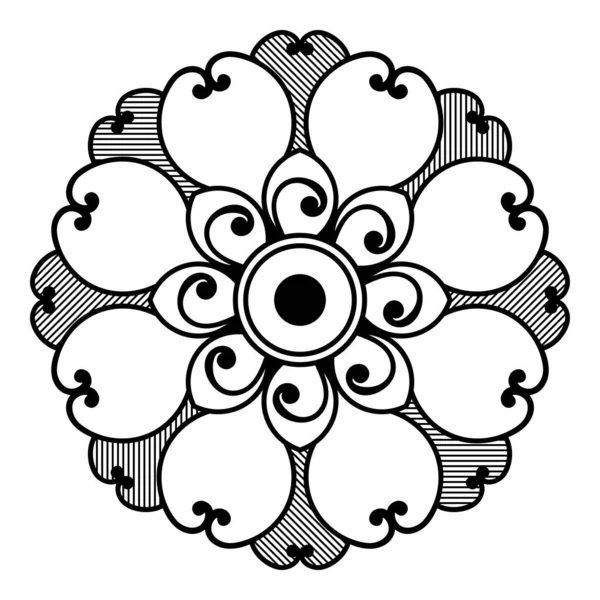 Mandala Bezproblemowy Wzór Czarno Biały Islam Arabski Pakistan Marokański Turecki — Zdjęcie stockowe