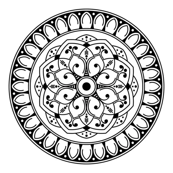 Mandala Nahtlose Muster Schwarz Und Weiß Islam Arabisch Pakistan Marokkanisch — Stockfoto