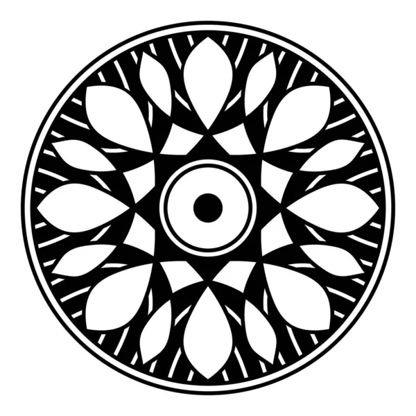 Mandala Bezešvé Vzor Černé Bílé Islám Arabština Pákistán Marocké Turecké — Stock fotografie