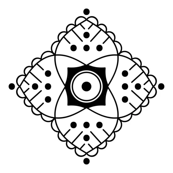 Mandala Seamless Pattern Black White Islam Arabic Pakistan Moroccan Turkish — Stock Photo, Image