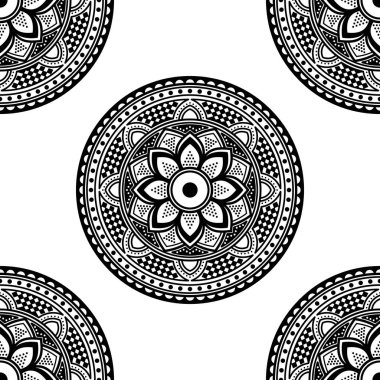 Mandala dekoratif yuvarlak süs. Tebrik kartı, telefon kılıfı baskısı vs. için kullanılabilir.