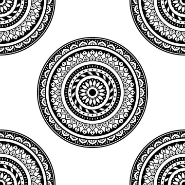 Mandala dekoratif yuvarlak süs. Tebrik kartı, telefon kılıfı baskısı vs. için kullanılabilir.