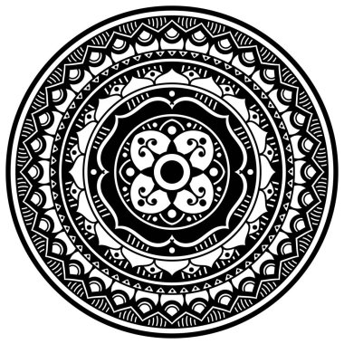 Boyama sayfası için siyah ve beyaz mandala