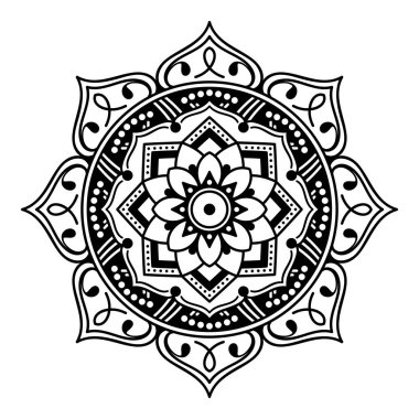 Boyama sayfası için siyah ve beyaz mandala