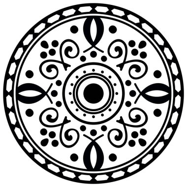 Boyama sayfası için siyah ve beyaz mandala