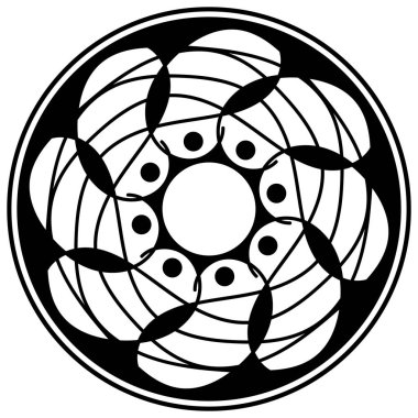 Mandala dekoratif yuvarlak süs. Tebrik kartı, telefon kılıfı izi vb. için kullanılabilir. El çizimi arkaplan