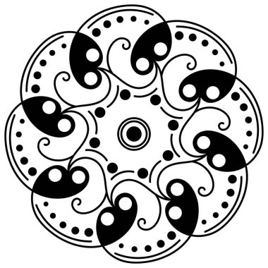 Mandala dekoratif yuvarlak süs. Tebrik kartı, telefon kılıfı izi vb. için kullanılabilir. El çizimi arkaplan