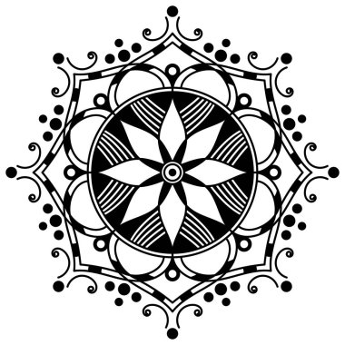 Mandala dekoratif yuvarlak süs. Tebrik kartı, telefon kılıfı izi vb. için kullanılabilir. El çizimi arkaplan