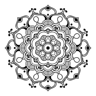 Soyut siyah beyaz çizgi çizimi, yetişkin ve büyük çocuklar için çevre çizimi