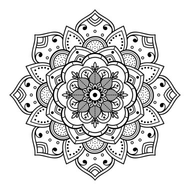 Soyut siyah beyaz çizgi çizimi, yetişkin ve büyük çocuklar için çevre çizimi