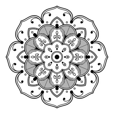 Soyut siyah beyaz çizgi çizimi, yetişkin ve büyük çocuklar için çevre çizimi