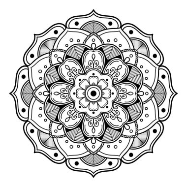 Soyut siyah beyaz çizgi çizimi, yetişkin ve büyük çocuklar için çevre çizimi