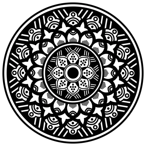 Mandala Blanco Negro Para Colorear Página — Foto de Stock