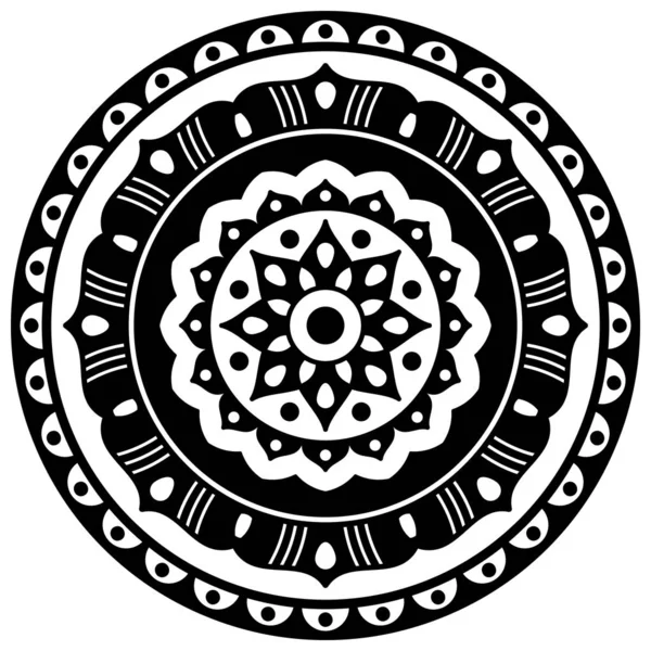 Mandala Preto Branco Para Colorir Página — Fotografia de Stock