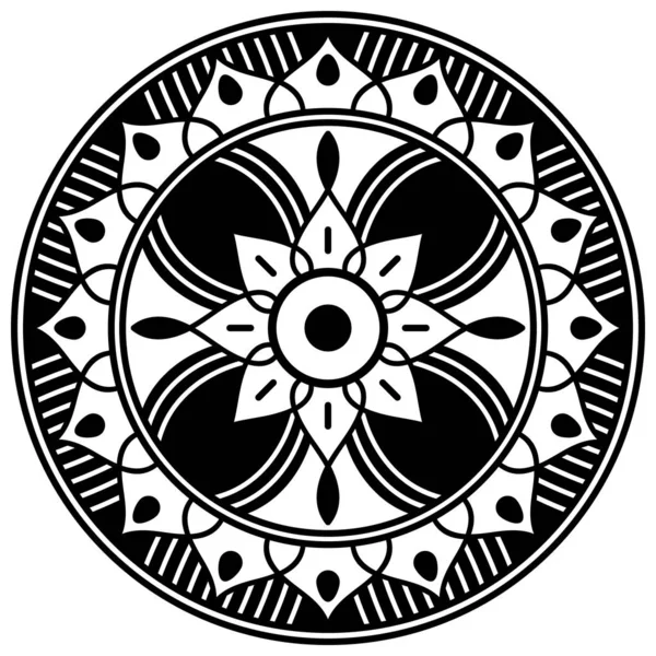 Mandala Noir Blanc Pour Colorier — Photo