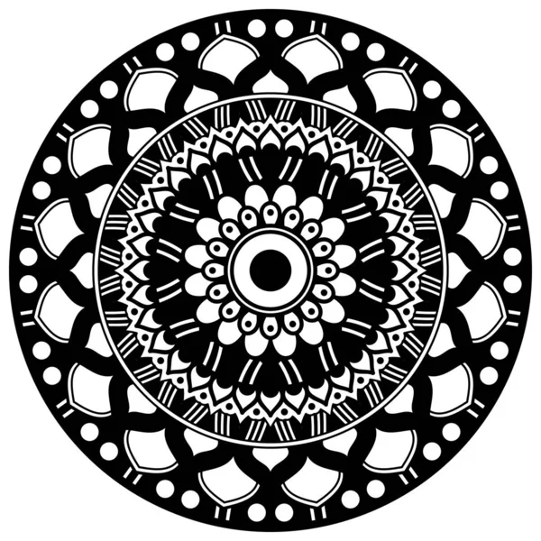 Mandala Bianco Nero Pagina Colorare — Foto Stock