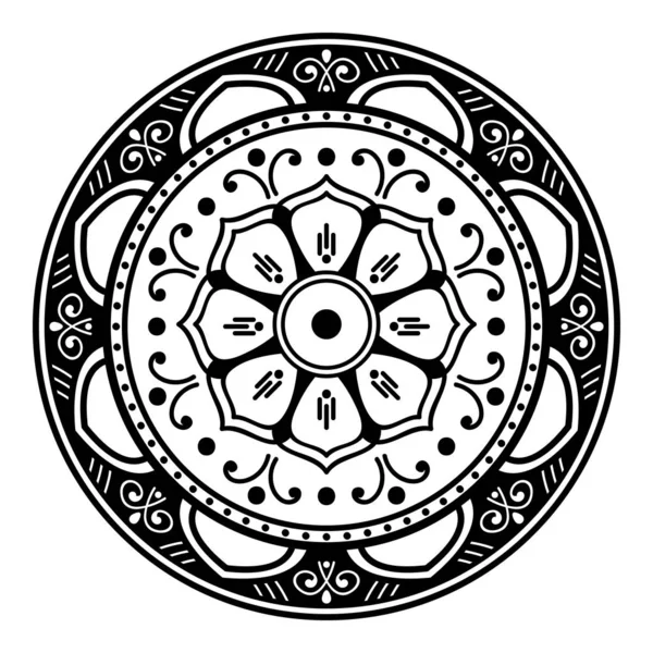 Mandala Bianco Nero Pagina Colorare — Foto Stock