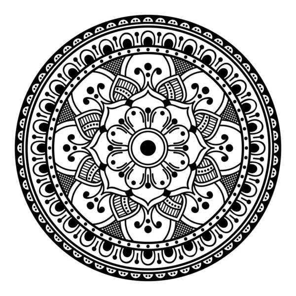 Czarno Biała Mandala Kolorowanki — Zdjęcie stockowe