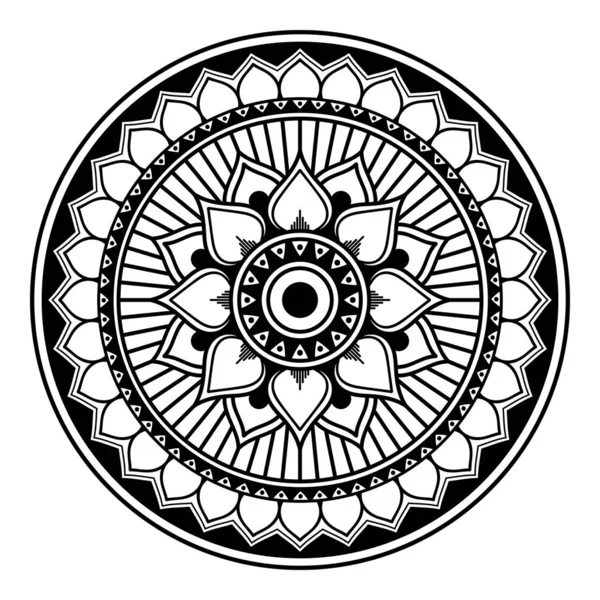 Mandala Bianco Nero Pagina Colorare — Foto Stock