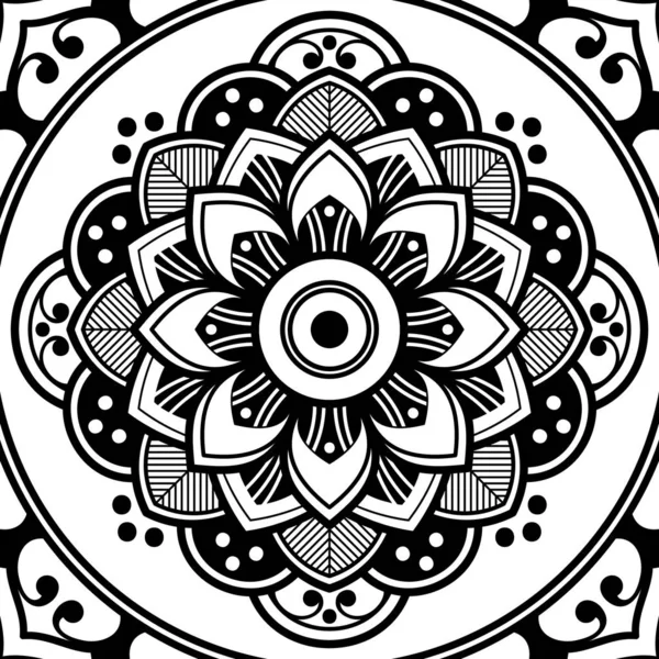 Mandala Blanco Negro Para Colorear Página —  Fotos de Stock