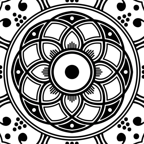 Mandala Noir Blanc Pour Colorier — Photo