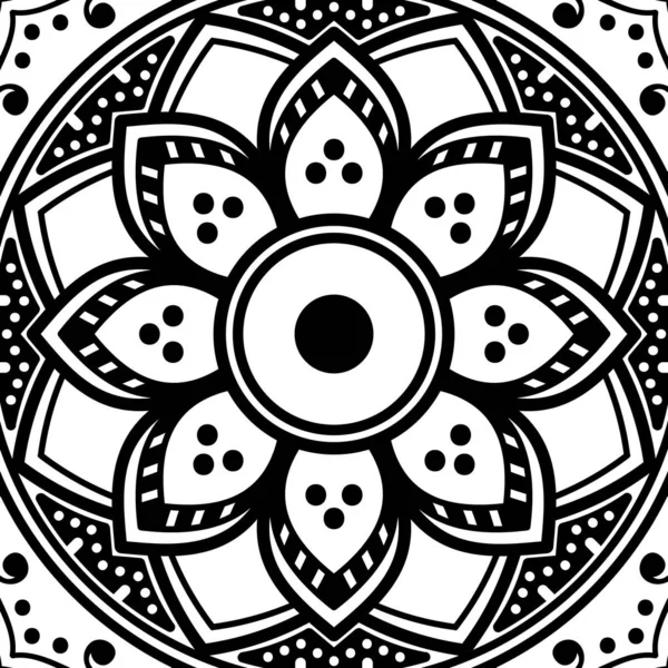 Mandala Blanco Negro Para Colorear Página — Foto de Stock