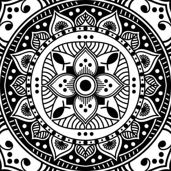 Mandala Blanco Negro Para Colorear Página — Foto de Stock