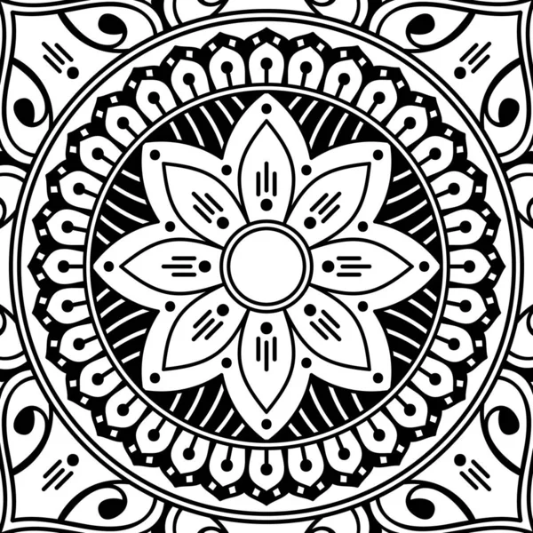 Mandala Blanco Negro Para Colorear Página — Foto de Stock