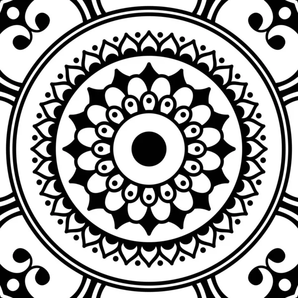 Black White Mandala Coloring Page — Stock Photo, Image