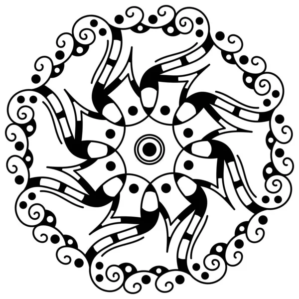 Mandala Dekoratív Kerek Dísz Használható Üdvözlőkártyához Telefonos Nyomtatáshoz Stb Kézzel — Stock Fotó