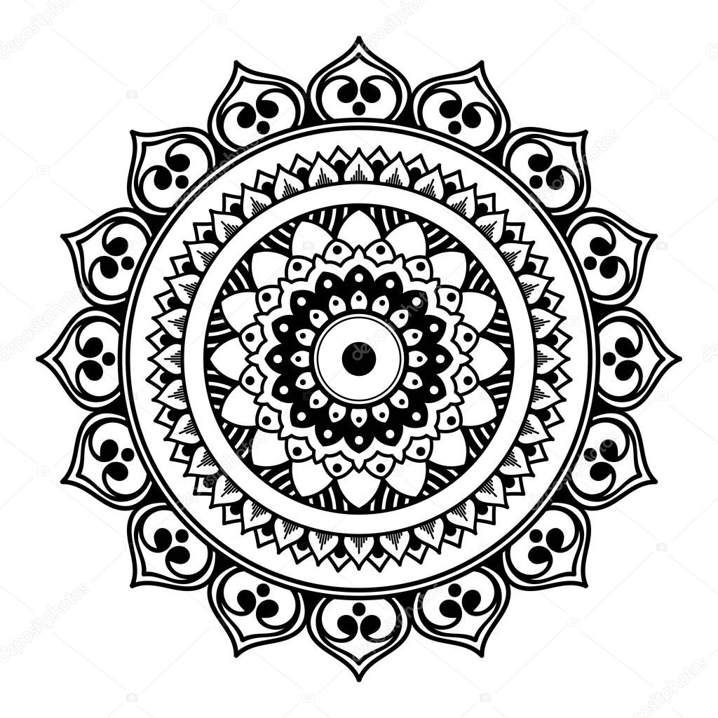 Ethnic Mandala Ornament. Arabic, Pakistan, Moroccan, Turkish, Indian, Spain motifs