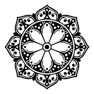 Mandala dekoratif yuvarlak süs. Tebrik kartı, telefon kılıfı izi vb. için kullanılabilir. El çizimi arkaplan