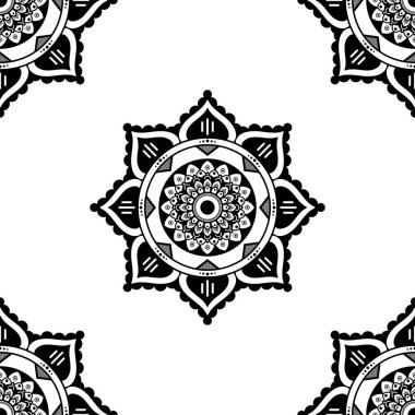 Etnik Mandala Süslemesi. Arapça, Pakistan, Fas, Türkçe, Hindistan, İspanya motifleri