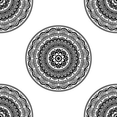 Etnik Mandala Süslemesi. Arapça, Pakistan, Fas, Türkçe, Hindistan, İspanya motifleri