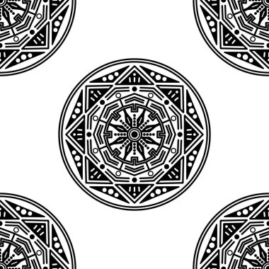 Etnik Mandala Süslemesi. Arapça, Pakistan, Fas, Türkçe, Hindistan, İspanya motifleri