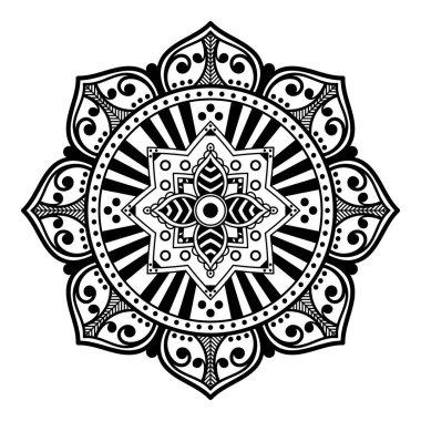 Renklendirme sayfası için soyut Mandala