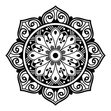 Renklendirme sayfası için soyut Mandala