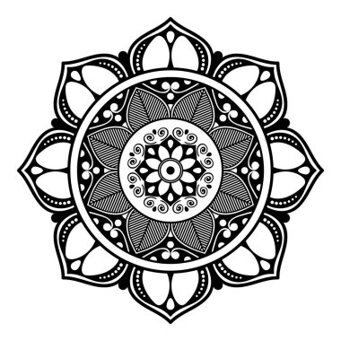 Renklendirme sayfası için soyut Mandala