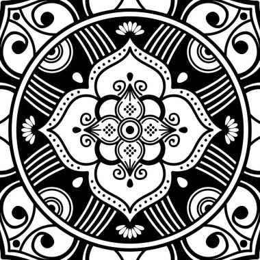 Etnik Mandala Süslemesi. Arapça, Pakistan, Fas, Türkçe, Hindistan, İspanya motifleri