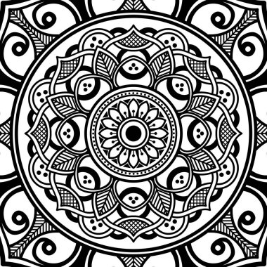 Etnik Mandala Süslemesi. Arapça, Pakistan, Fas, Türkçe, Hindistan, İspanya motifleri