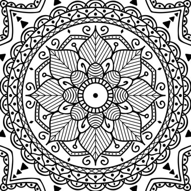 Mandala dekoratif süsü. Tebrik kartı, telefon kılıfı izi vb. için kullanılabilir. El çizimi arkaplan