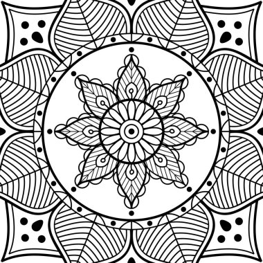 Mandala dekoratif süsü. Tebrik kartı, telefon kılıfı izi vb. için kullanılabilir. El çizimi arkaplan